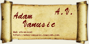 Adam Vanušić vizit kartica